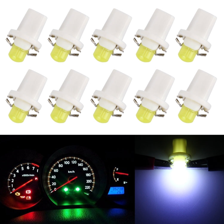 10 PCS 0.4W B8.5 Wedge Instrument Panel COB LED Light Dashboard Gauge Cluster Indicator Lamp Bulb