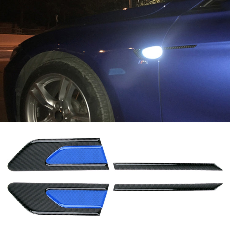 2 PCS Carbon Fiber Car-Styling Fender Reflective Bumper Decorative Strip, Inner Reflection + External Carbon Fiber-Reluova