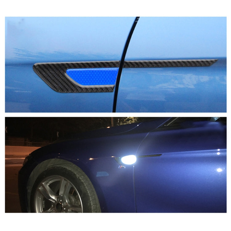 2 PCS Carbon Fiber Car-Styling Fender Reflective Bumper Decorative Strip, Inner Reflection + External Carbon Fiber-Reluova