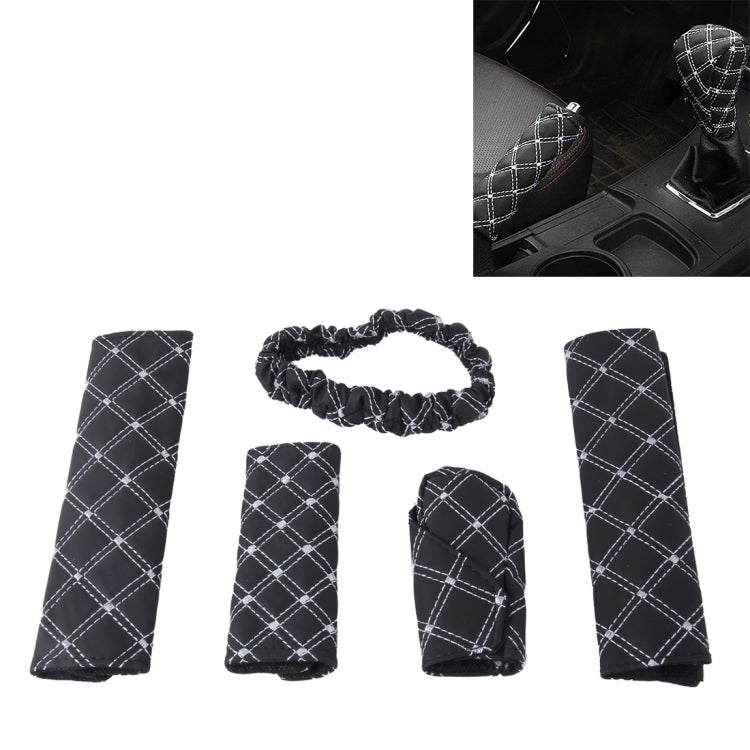 5 PCS Car Hand Brake Cover Shift Knob Gear Stick Cushion Sets Rear View Mirror Sets Cover Car Accessory Interior Decoration Pad ÎҵÄÉ̵ê