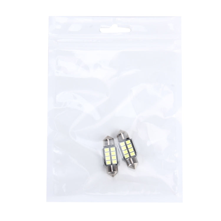 2 PCS 3W 200 LM 6000K 31MM 8 SMD-2835 LEDs Bicuspid Port Decoding Car Dome Lamp LED Reading Light, DC 12V-Reluova