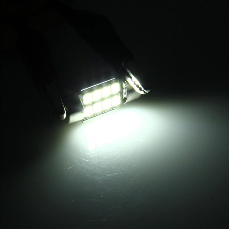 2 PCS 3W 200 LM 6000K 31MM 8 SMD-2835 LEDs Bicuspid Port Decoding Car Dome Lamp LED Reading Light, DC 12V-Reluova