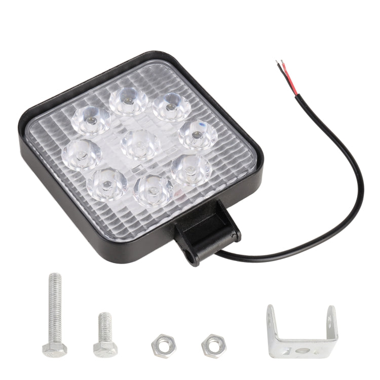 DC 10-30V 27W 2500LM 6000K Waterproof Vehicle Car Boat Marine External Work Lights Emergency Lights 60 Degrees Adjustable Flood Light LED Car Bulbs with 9 Intense Wafer LED Lights ÎҵÄÉ̵ê