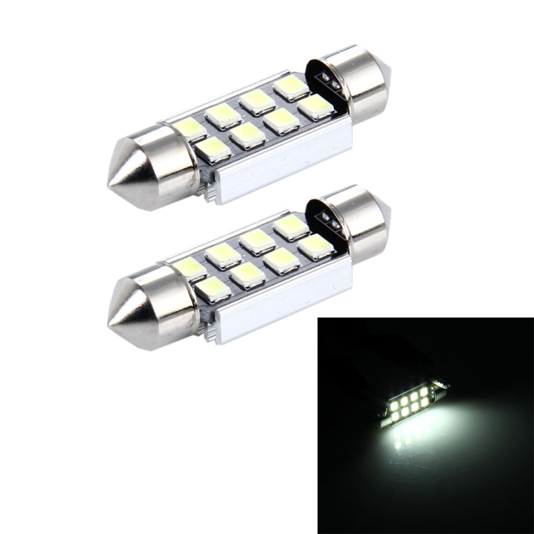 2 PCS 3W 200 LM 6000K 36MM 8 SMD-2835 LEDs Bicuspid Port Decoding Car Dome Lamp LED Reading Light, DC 12V-Reluova