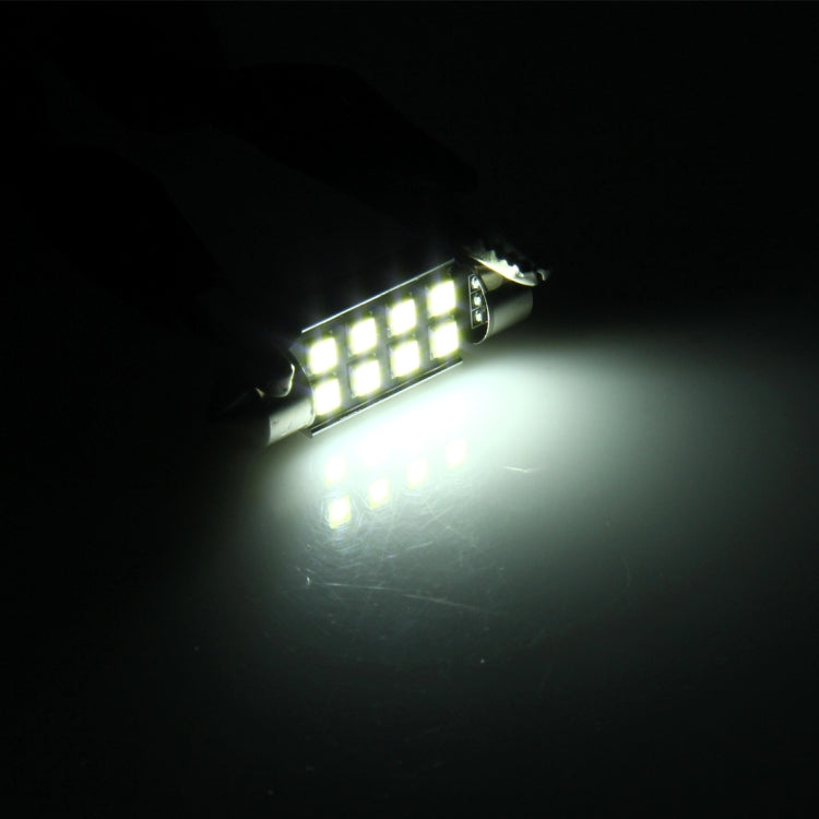 2 PCS 3W 200 LM 6000K 36MM 8 SMD-2835 LEDs Bicuspid Port Decoding Car Dome Lamp LED Reading Light, DC 12V-Reluova