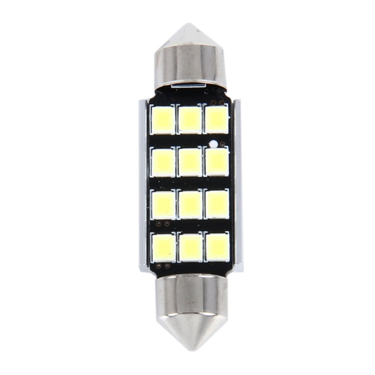 2 PCS 3.5W 250 LM 6000K 39MM 12 SMD-2835 LEDs Bicuspid Port Decoding Car Dome Lamp LED Reading Light, DC 12V-Reluova