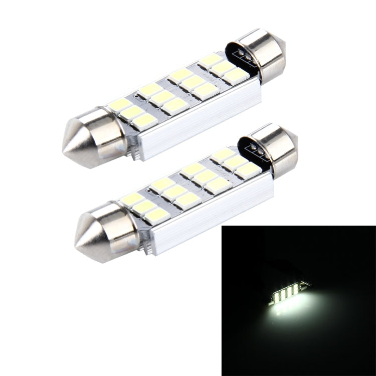 2 PCS 3.5W 250 LM 6000K 41MM 12 SMD-2835 LEDs Bicuspid Port Decoding Car Dome Lamp LED Reading Light, DC 12V-Reluova