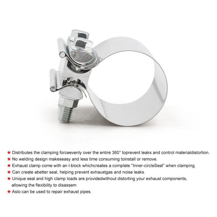 2.75 inch Car Turbo Exhaust Downpipe Stainless Steel Lap Joint Band Clamp-Reluova