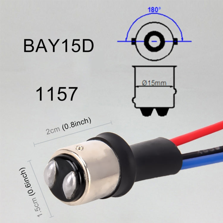 1 Pair 1157 / BAY15D Bulb Holder Base Male Socket with Wire