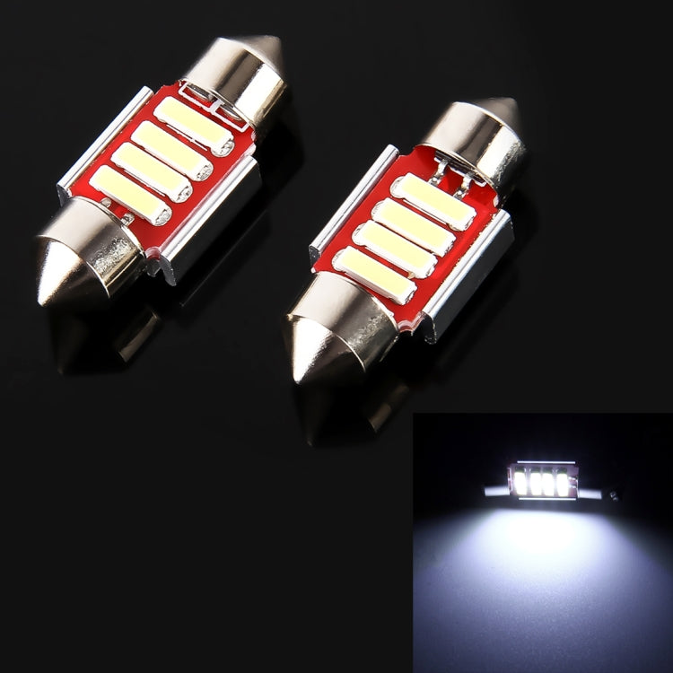 2 PCS 2W 100 LM 6000K 31MM 4 SMD-7020 LEDs Bicuspid Port Decoding Car Dome Lamp LED Reading Light, DC 12V-Reluova