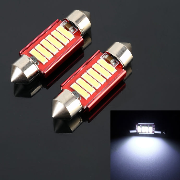 2 PCS 2W 100 LM 6000K 36MM 6 SMD-7020 LEDs Bicuspid Port Decoding Car Dome Lamp LED Reading Light, DC 12V-Reluova