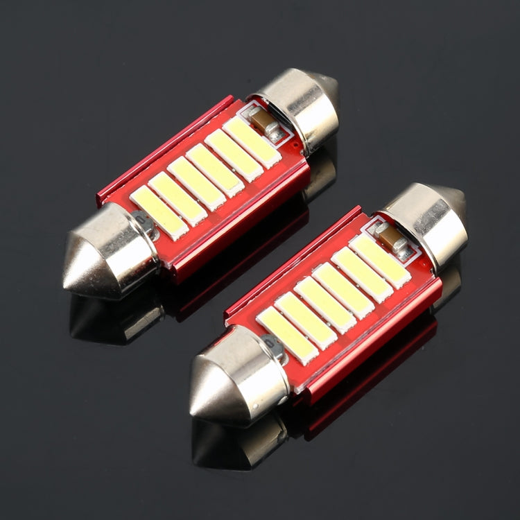 2 PCS 2W 100 LM 6000K 36MM 6 SMD-7020 LEDs Bicuspid Port Decoding Car Dome Lamp LED Reading Light, DC 12V-Reluova