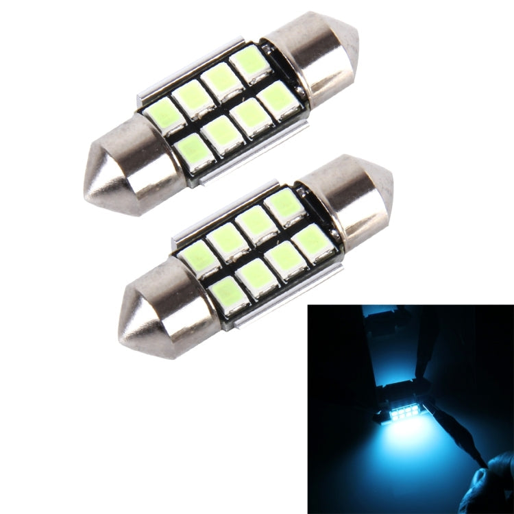 2 PCS DC 12V 2W 31MM 8 SMD-3528 LEDs Bicuspid Port Decoding Car Dome Lamp LED Reading Light-Reluova