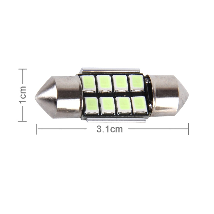 2 PCS DC 12V 2W 31MM 8 SMD-3528 LEDs Bicuspid Port Decoding Car Dome Lamp LED Reading Light-Reluova