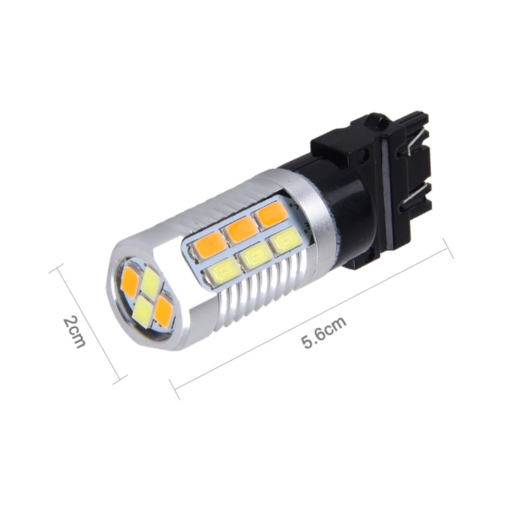 2 PCS T25-3157 6W 22 SMD-5730-LEDs White + Yellow Light Brake Light Turn Light, DC 12V-Reluova