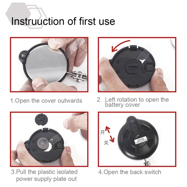 Retractable Vehicle Car Chassis Inspection Mirror with 3 PCS 5mm LED Lights, Mirror Diameter: 82mm, Max Expanding Length: 760mm