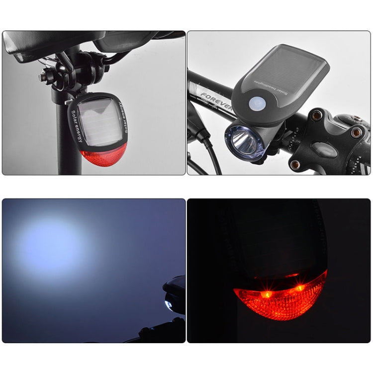 2 PCS 3W 240LM USB Solar Energy Motorcycle / Bicycle Light Set, Front Light+Back Light-Reluova