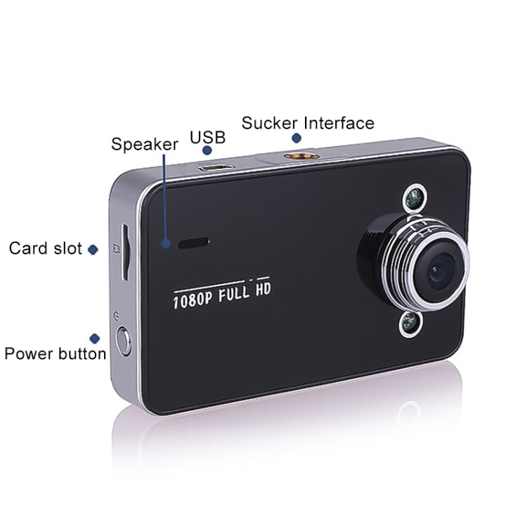 K6000 2.3 inch 90 Degrees Wide Angle Full HD 720P Video Car DVR, Support TF Card (32GB Max) / Motion Detection, with 2 Night Vision Fill Lights ÎҵÄÉ̵ê