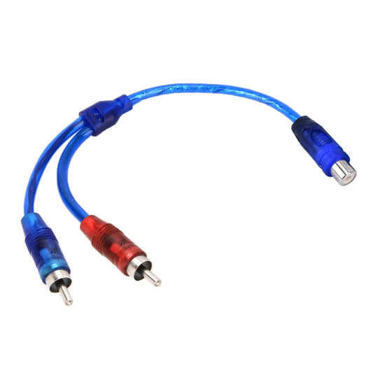 Car AV Audio Video 1 Female to 2 Male Aluminum Extension Cable Wiring Harness, Cable Length: 26cm