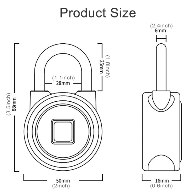 Waterproof Intelligent Bluetooth Fingerprint Padlock Remote Unlocking for iOS / Android