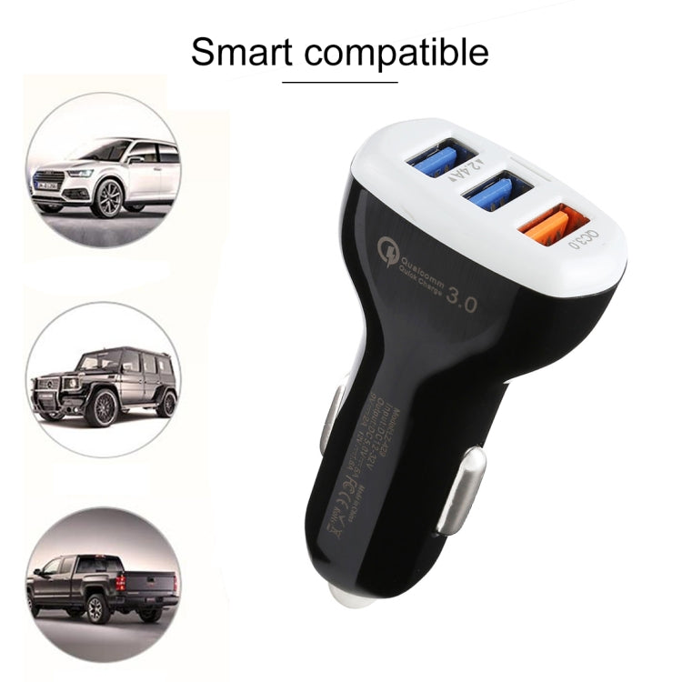 LZ-429 QC3.0 2.4A Three USB Ports Smart Quick Car Charger