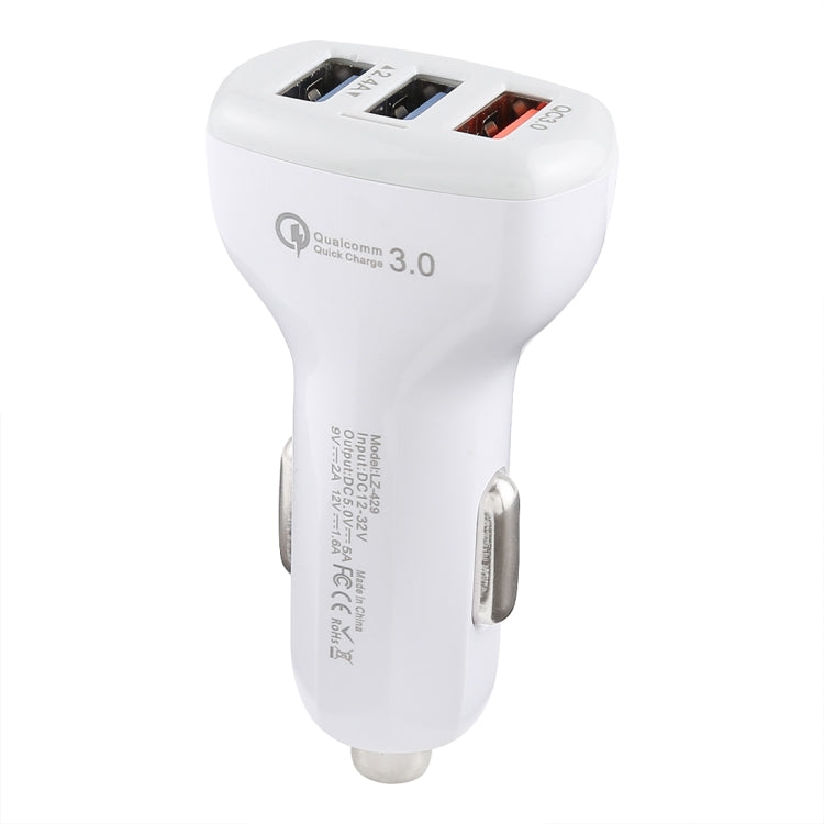 LZ-429 QC3.0 2.4A Three USB Ports Smart Quick Car Charger