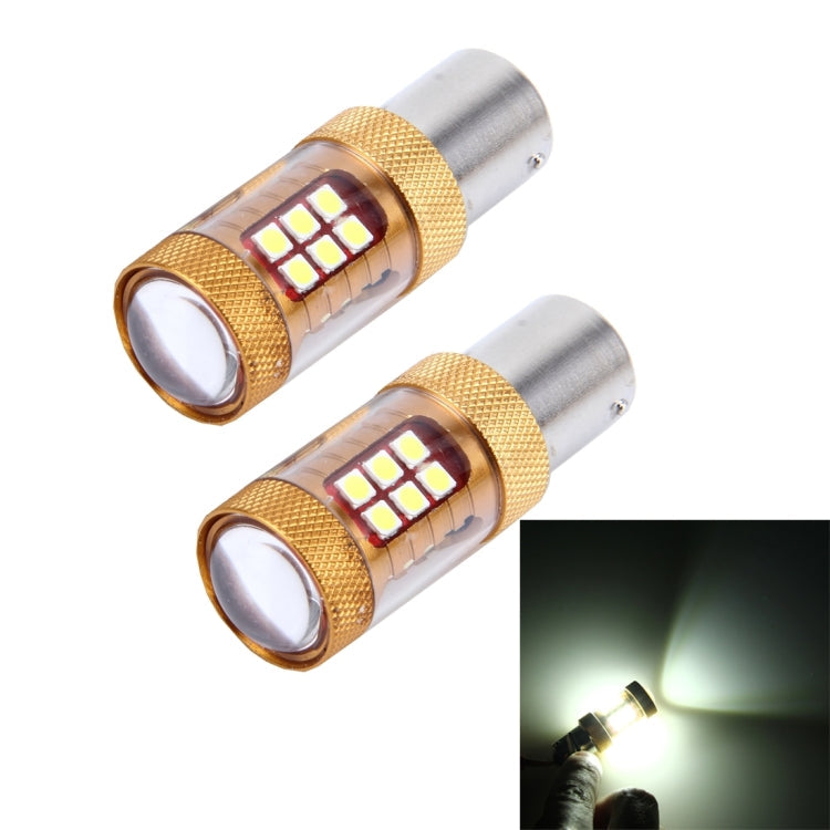 2 PCS 1156/BA15S 15W 1300LM 6500K 28 SMD-3030 LED Car Brake Lights Turn Light, DC 12V