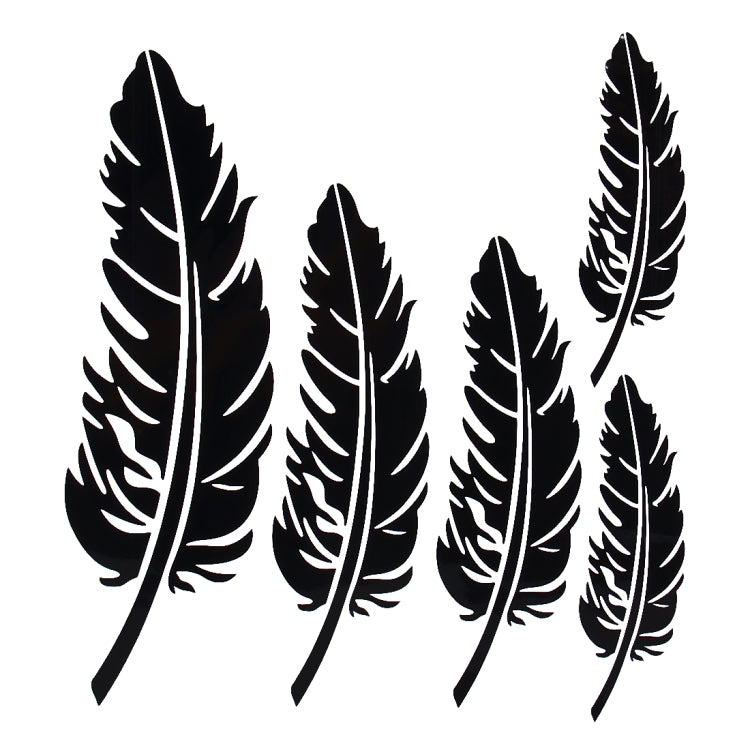 10 PCS Emblem Feather Car Stickers Waterproof Plastic Decal Sticker