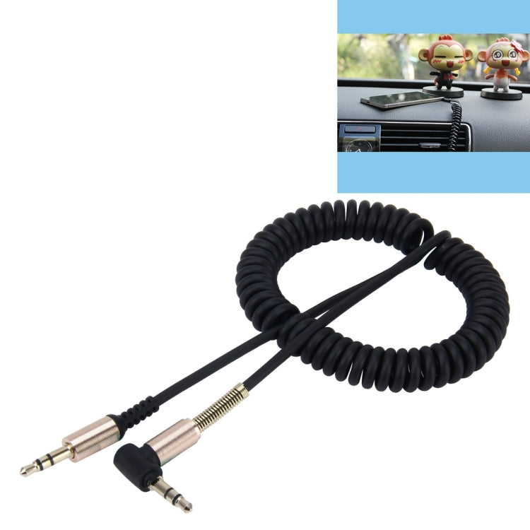 3.5mm 3-pole Male to Male Plug Audio AUX Retractable Coiled Cable, Length: 1.5m