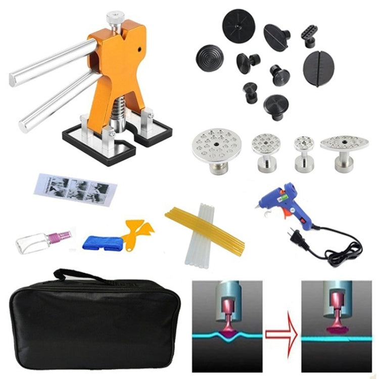 29 in 1 Auto Car Dent Lifter-Glue Puller Aluminium Alloy Tab Bodywork Repair Tools Kit, with 20W Glue Gun, US Plug or EU Plug