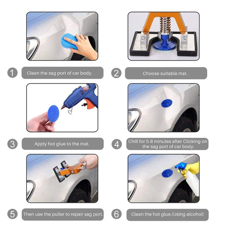 40 in 1 Auto Car Metal PDR Dent Lifter-Glue Puller Tab Hail Removal Paintless Car Dent Repair Tools Kit, with 20W Glue Gun, US Plug or EU Plug-Reluova