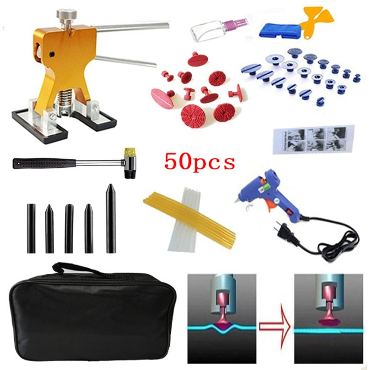 50 in 1 Auto Car Metal PDR Dent Lifter-Glue Puller Tab Hail Removal Paintless Car Dent Repair Tools Kit, with 20W Glue Gun, US Plug or EU Plug ÎҵÄÉ̵ê