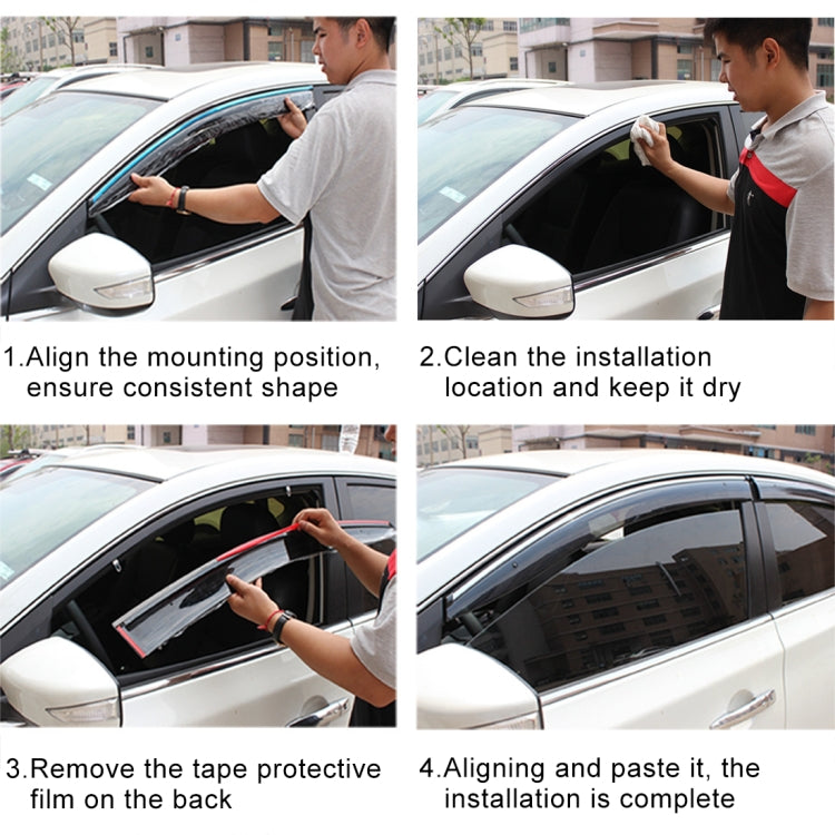 4 PCS Window Sunny Rain Visors Awnings Sunny Rain Guard for Honda CITY 2009-2014 Version ÎҵÄÉ̵ê