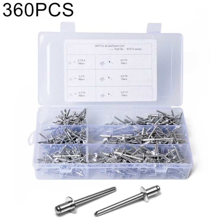 360 PCS All Aluminum POP Rivet Assortment Kit