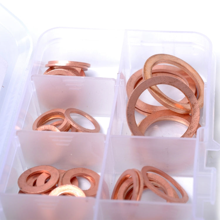 80 PCS O Shape Solid Copper Crush Washers Assorted Oil Seal Flat Ring Kit for Car / Boat  / Generators ÎҵÄÉ̵ê