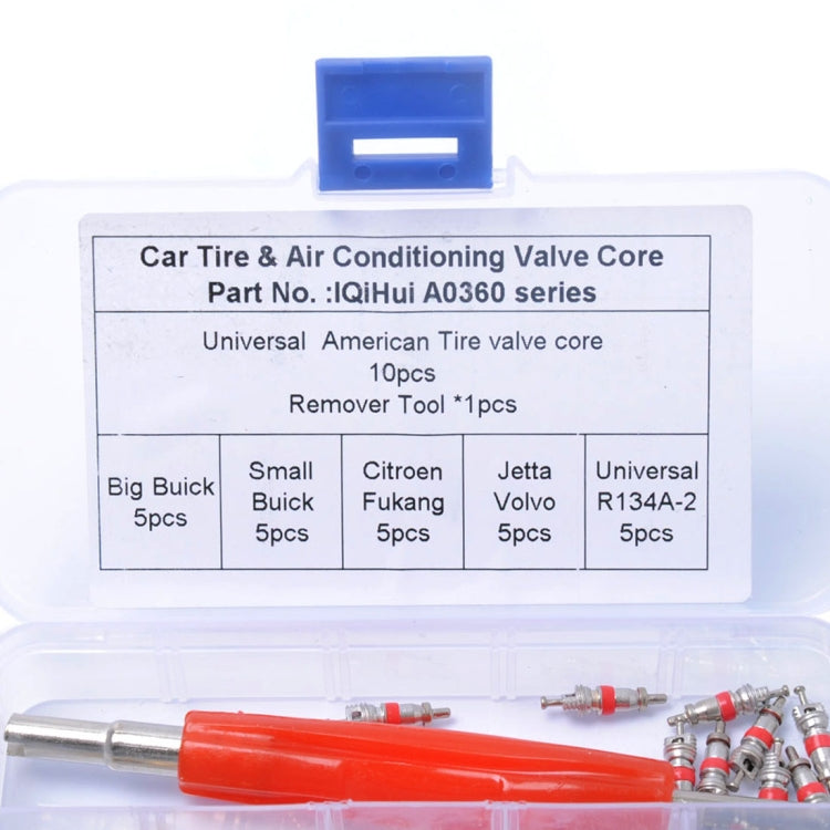 35 PCS Car R134A Air Condition Valve Core Assortment with Remover Tool for Buick / Citroen / Jetta-Reluova