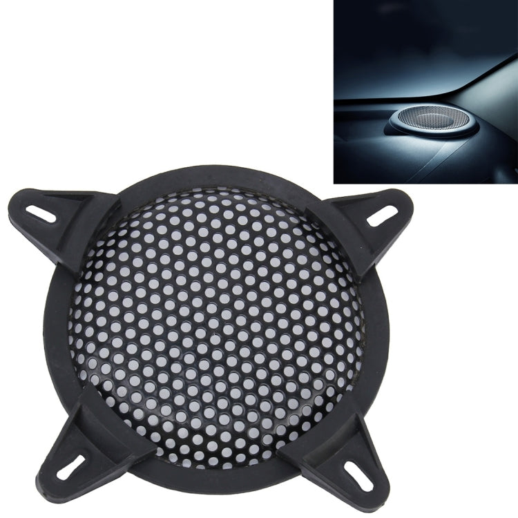 5 inch Car Auto Metal Mesh Black Round Hole Subwoofer Loudspeaker Protective Cover Mask Kit with Fixed Holder