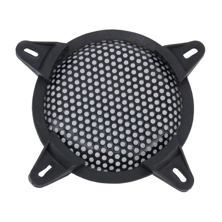 5 inch Car Auto Metal Mesh Black Round Hole Subwoofer Loudspeaker Protective Cover Mask Kit with Fixed Holder-Reluova