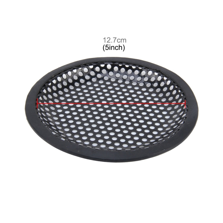 5 inch Car Auto Metal Mesh Black Round Hole Subwoofer Loudspeaker Protective Cover Mask Kit with Fixed Holder-Reluova