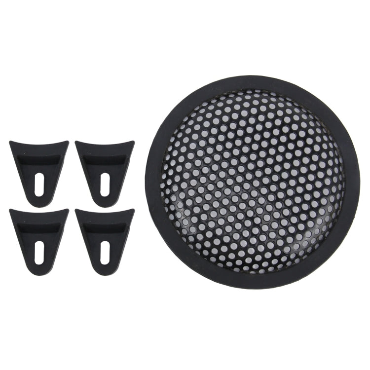 5 inch Car Auto Metal Mesh Black Round Hole Subwoofer Loudspeaker Protective Cover Mask Kit with Fixed Holder-Reluova