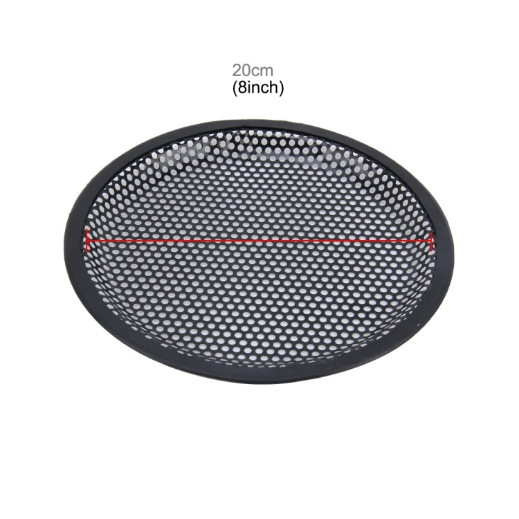 8 inch Car Auto Metal Mesh Black Round Hole Subwoofer Loudspeaker Protective Cover Mask Kit with Fixed Holder