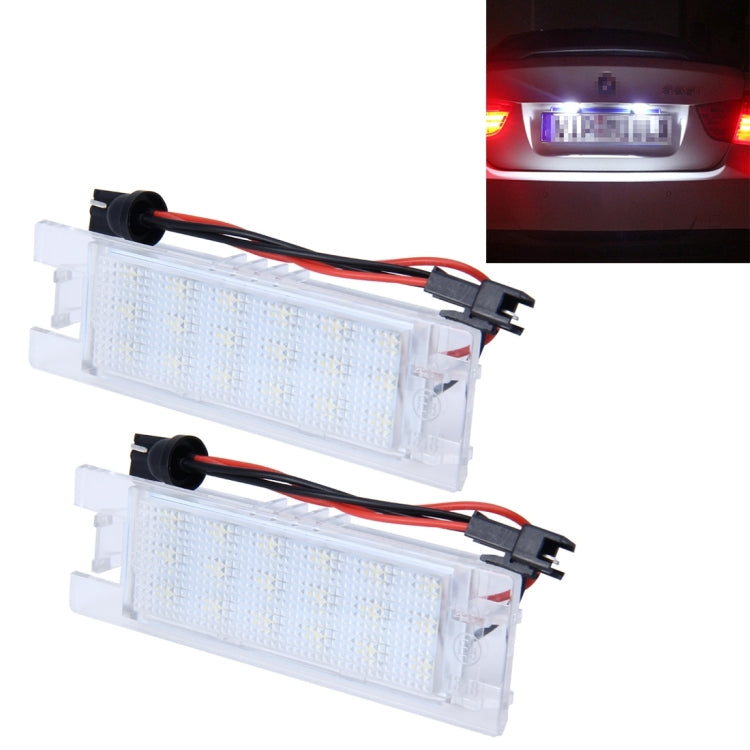 2 PCS License Plate Light with 24 SMD-3528 Lamps for Opel-Reluova