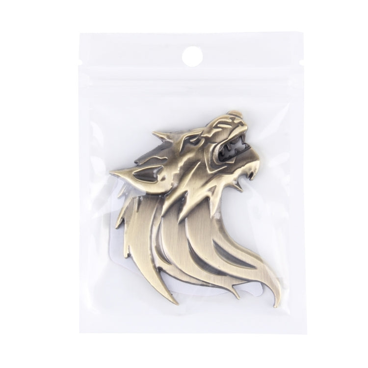 Wolf Head Shape Shining Metal Car Free Sticker