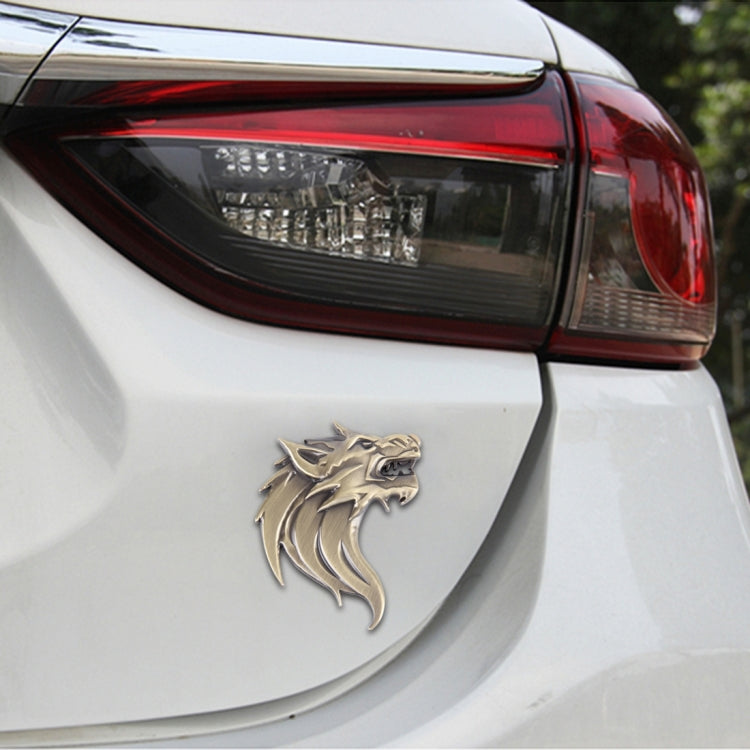 Wolf Head Shape Shining Metal Car Free Sticker