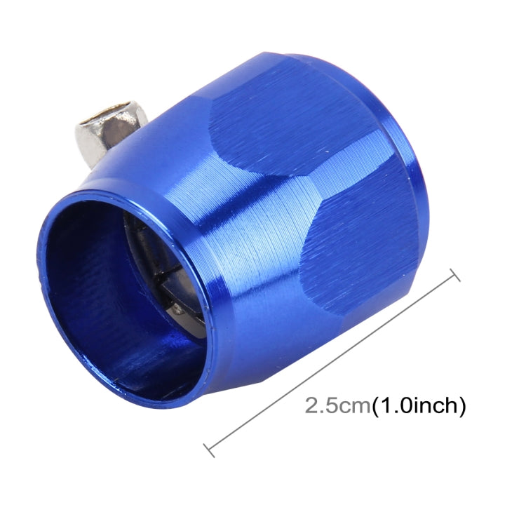 AN8 Car Performance Aluminum Accessories Adapter Nitrite Hose Finisher Adapter Nylon Braided Hose Clamp Blue Finish