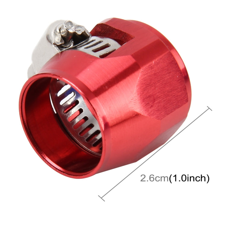 AN10 Car Performance Aluminum Accessories Adapter Nitrite Hose Finisher Adapter Nylon Braided Hose Clamp Red Finish, Random Color Delivery