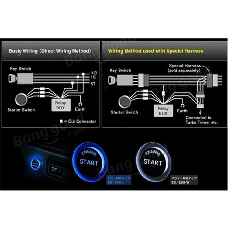 One-button Start Starter Switch with Illumination Engine Start Pivot Illumination Starter with Lighting