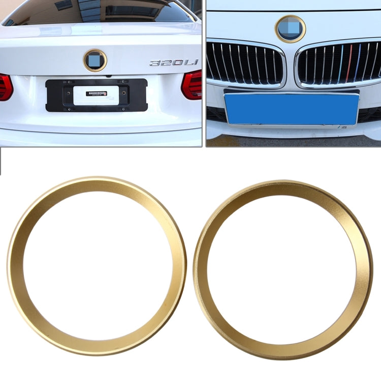 2 PCS Car Logo Decorative Circle Steering Wheel Decoration Ring Sticker Logo Car Styling Modification Car Front Logo Ring Decoration Rear Cover Trim Hood Emblem Rings for BMW 5 Series-Reluova