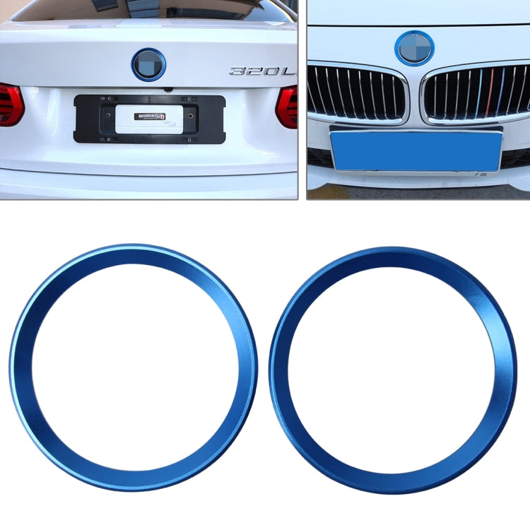 2 PCS Car Logo Decorative Circle Steering Wheel Decoration Ring Sticker Logo Car Styling Modification Car Front Logo Ring Decoration Rear Cover Trim Hood Emblem Rings for BMW 5 Series-Reluova