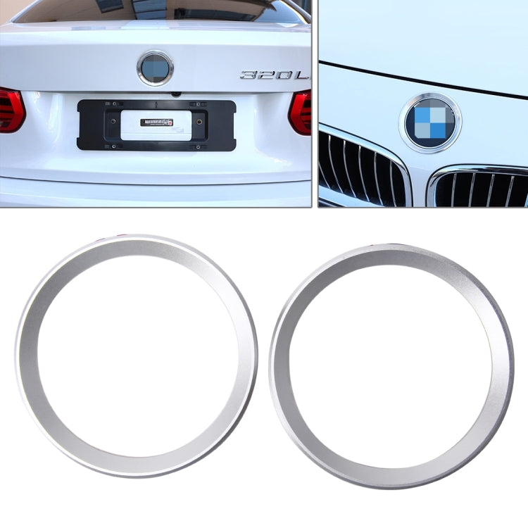 2 PCS Car Logo Decorative Circle Steering Wheel Decoration Ring Sticker Logo Car Styling Modification Car Front Logo Ring Decoration Rear Cover Trim Hood Emblem Rings for BMW 5 Series-Reluova